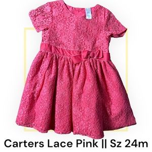 Carters Pink Lace Dress